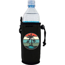 Load image into Gallery viewer, water bottle koozie with retro palm trees design 

