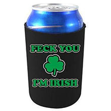 Load image into Gallery viewer, can koozie with feck you im irish design

