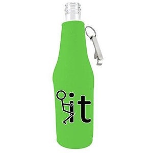 Fck It Funny Zipper Bottle Coolie With Opener