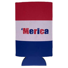 Load image into Gallery viewer, &#39;Merica Striped Pattern 16 oz. Can Coolie
