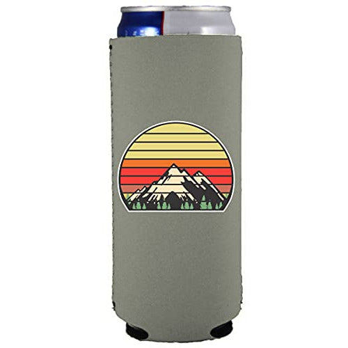 Retro Mountains Slim Can Coolie