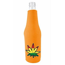 Load image into Gallery viewer, Rasta Leaf Beer Bottle Coolie With Opener
