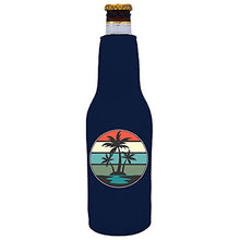 Load image into Gallery viewer, Retro Palm Trees Beer Bottle Coolie

