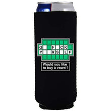 Load image into Gallery viewer, slim can koozie with go f yourself design
