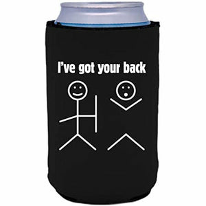 12 oz can koozie with ive got your back design 