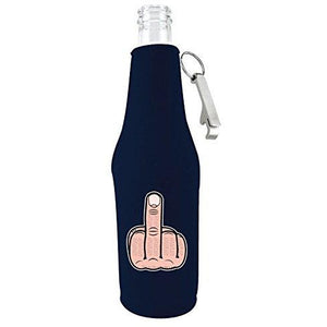 Middle Finger Beer Bottle Coolie With Opener
