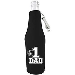 #1 Dad Beer Bottle Coolie With Opener