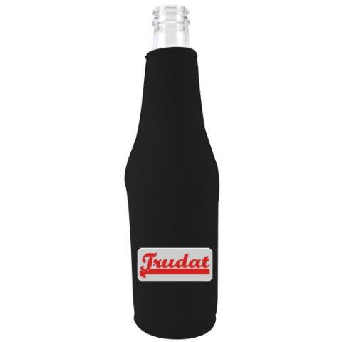 black zipper beer bottle with truedat design 