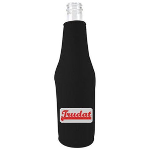 black zipper beer bottle with truedat design 