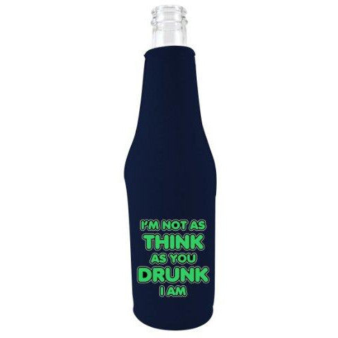 navy blue beer bottle koozie with 