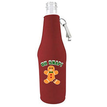 Load image into Gallery viewer, Oh Snap! Gingerbread Man Beer Bottle Coolie With Opener
