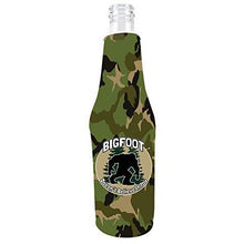 Load image into Gallery viewer, camo bottle koozie funny Bigfoot doesn&#39;t believe in you

