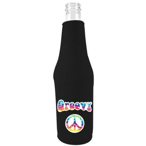 beer bottle koozie with groovy design