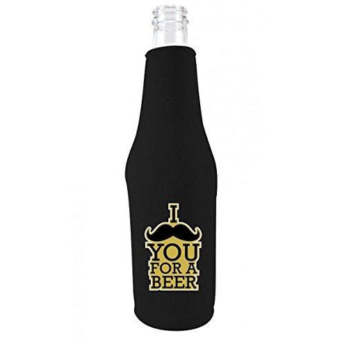 beer bottle koozie with i mustache you for a beer design