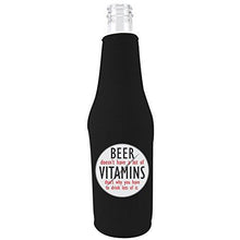 Load image into Gallery viewer, beer bottle koozie with beer doesnt have alot of vitamins design

