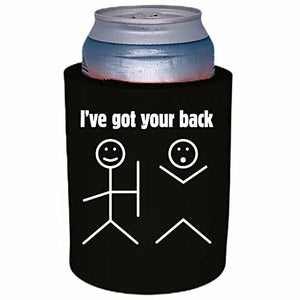 12 oz thick foam can koozie with ive got your back design 
