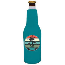 Load image into Gallery viewer, Retro Palm Trees Beer Bottle Coolie
