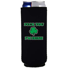 Load image into Gallery viewer, slim can koozie with feck you im irish design
