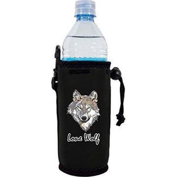 Blank Neoprene Water Bottle Coolie With Drawstring and Clip