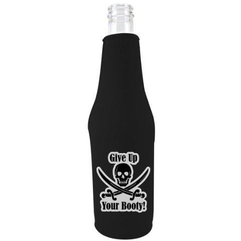 beer bottle koozie with give up your booty design