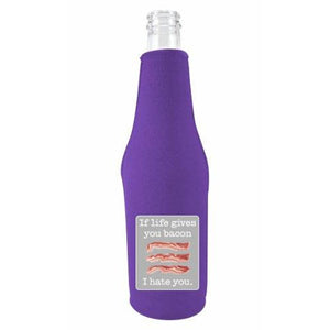 Life Gives You Bacon Beer Bottle Coolie