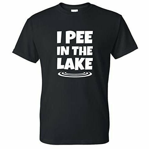 t shirt with i pee in the lake design 