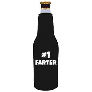 number one farter text funny beer bottle koozie