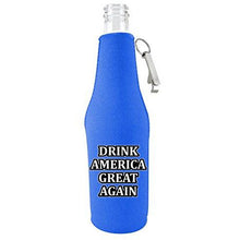Load image into Gallery viewer, Drink America Great Again Zipper Beer Bottle Coolie With Opener
