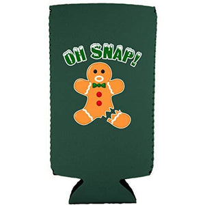 Oh Snap! Gingerbread Man Slim 12 oz Can Coolie