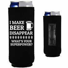 Load image into Gallery viewer, 12 oz magnetic can koozie with i make beer disappear design 
