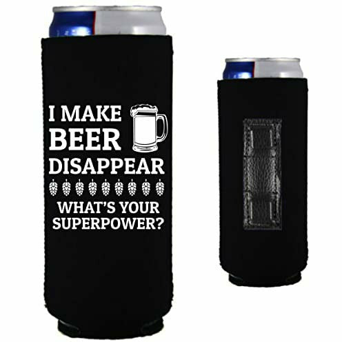 12 oz magnetic can koozie with i make beer disappear design 