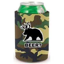 Load image into Gallery viewer, full bottom can koozie with beer bear design
