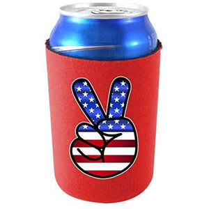 America Peace Sign Can Coolie