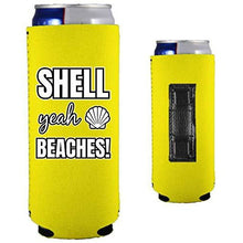 Load image into Gallery viewer, Shell Yeah Beaches Magnetic Slim Can Coolie
