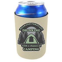 Load image into Gallery viewer, Weekend Forecast Drinking with a Chance of Camping Can Coolie
