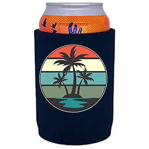 Retro Palm Trees Full Bottom Can Coolie