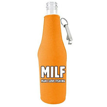 Load image into Gallery viewer, MILF, Man I Love Fishing Beer Bottle Coolie With Opener
