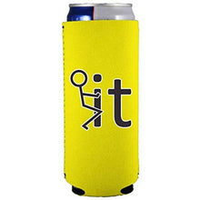 Load image into Gallery viewer, slim can koozie with fuck it design
