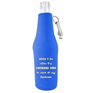 Blacked Out Beer Bottle Coolie With Opener