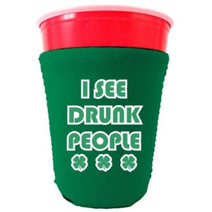 I See Drunk People Party Cup Coolie