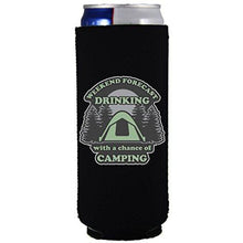 Load image into Gallery viewer, slim can koozie with weekend forecast drinking design
