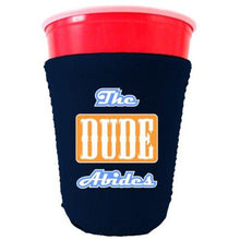 Load image into Gallery viewer, The Dude Abides Funny Party Cup Coolie
