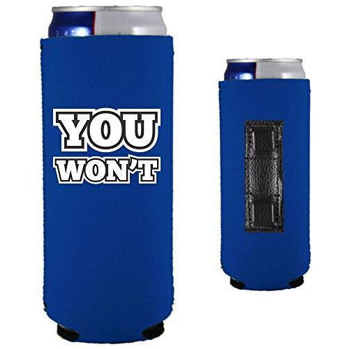 royal blue magnetic slim can koozie with 