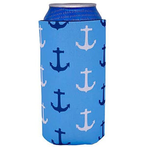 Anchor Nautical Pattern 16 oz Can Coolie