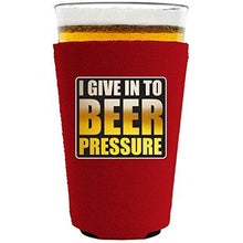 Load image into Gallery viewer, pint glass koozie with beer pressure design
