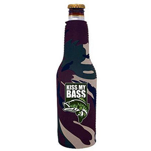 Kiss My Bass Beer Bottle Coolie