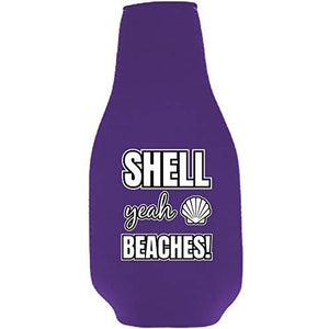 Shell Yeah Beaches Beer Bottle Coolie with Opener