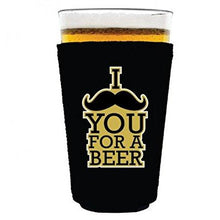 Load image into Gallery viewer, I Mustache You For A Beer Pint Glass Coolie
