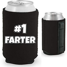 Load image into Gallery viewer, Magnetic can koozie with number one farter funny design
