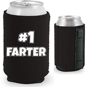 Magnetic can koozie with number one farter funny design